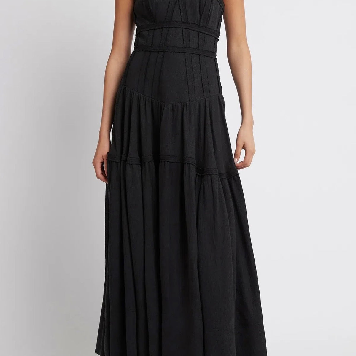 flouncy midi dress Angled Flounce Midi Dress