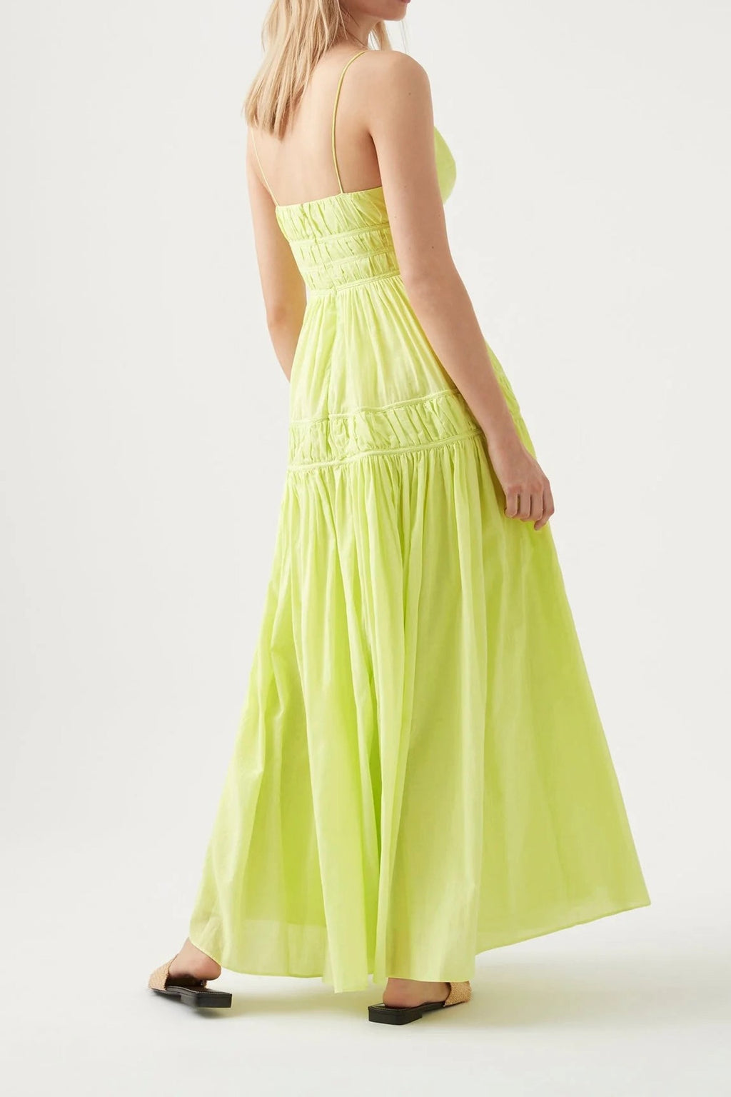 Grace Tiered Maxi Dress in Light Lemon LOVE ME RENT ME Grace Tiered Maxi Dress in Light Lemon LOVE ME RENT ME