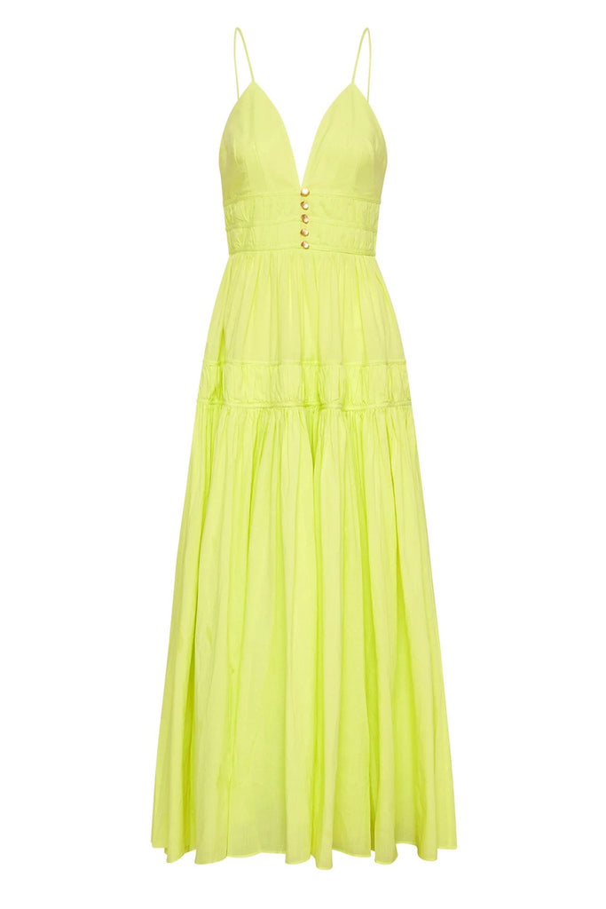 aje grace tiered mini dress Grace Tiered Maxi Dress in Light Lemon– LOVE ME RENT ME