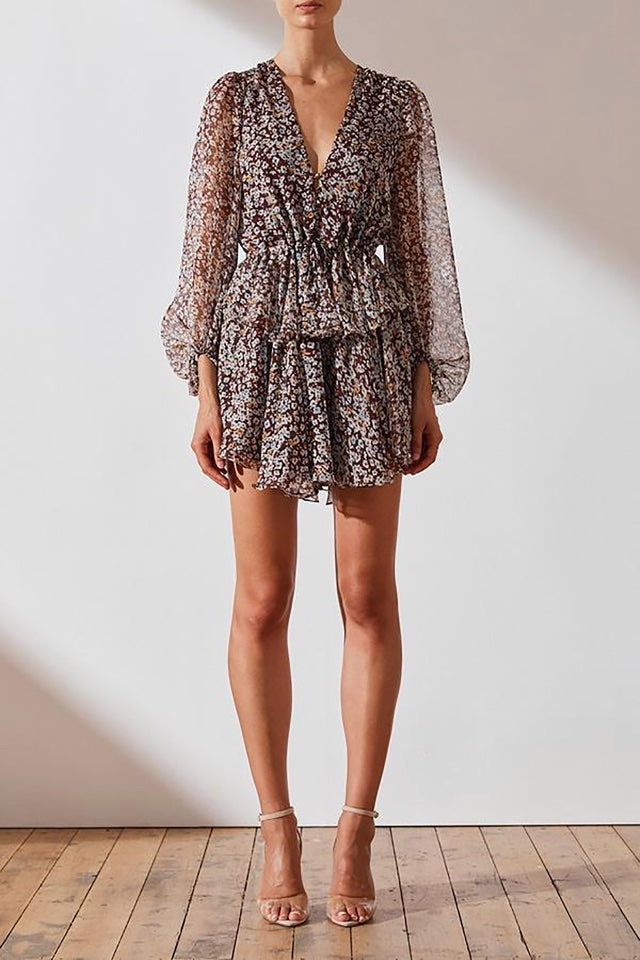 garner mini dress Alice + Olivia Garner Ruffled Mini Dress in Black Modal