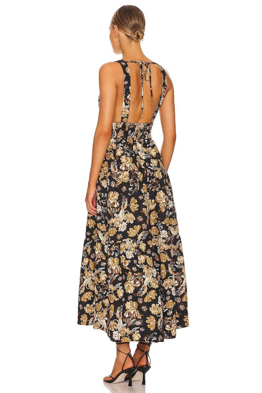 palermo linen midi dress Rixo Palermo Zebra-print Linen-blend Midi Dress